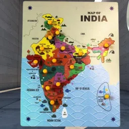 Wooden India M0ap Puzzle for Kids with States,Their Capitals,18Pieces withKnob74-image-5