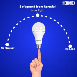 henonex 12W LED Bulb for Compact Spaces|Pck of 4 4 hrs Bulb Emergency Light image 3