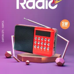 otoobest Red Retro style Radio with FM band, Bluetooth/USB/SD Card, FM Radio FM Radio-picture-2