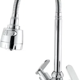 ramya Rapid Smart Flexible Center Hole Mixer Silver With Flexible Swivel Spout 360 Degree Hot & Cold Water Mixer Dual Flow Basin Mixer Faucet-picture-14