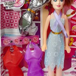 Stylish Doll Set for Kids with sunglasses and two dress (Pack of 1)-8
