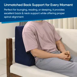 hospikart Memory Foam Bed Wedge Pillow for Back Support, Acid Reflux, Snoring & Back Pain Memory Foam Solid Orthopaedic Pillow Pack of 1 image 4