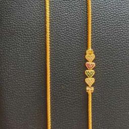 vraj fashion jewellry MOHINI MOP M.S. FOX CHAIN HEART PENDANT 24" inch FOR WOMEN/GIRLS Cubic Zirconia Gold-plated Plated Brass Chain image 3