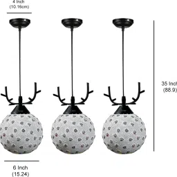 cruv Frosted Glass with Deer Shape Horns Chandelier(Jumar) Hanging Ceiling Light Ceiling Lamp image 2