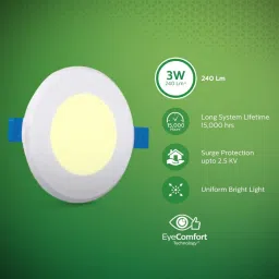 philips Prime Neo 3-watt Concealed JB LED downlighter,Warm,Pack of 4 Recessed Ceiling Lamp image 2