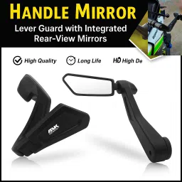Motorcycle Lever Guard With Integrated Rear View Mirror For All Bike Handlebar Hand Guard-26