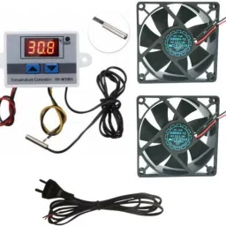 COMBO 1 W3001 2 3 Inch Cooling Fan 2 Pin AC Power Cord DGHY Temperature Sensor and Controller Electronic Hobby Kit-2