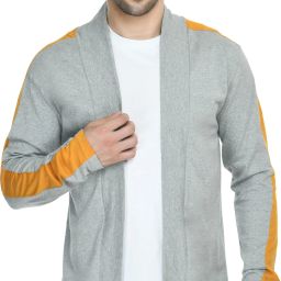 Men Jacket Style Full Sleeve Grey, Yellow Shrug-image-63
