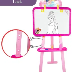 sabirat 5In1 Princess Easel, No Tools, Activity Sheet, Adjustable, White & Black Board image 3
