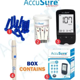 accusure Sensor Glucometer Machine with 25 Test Strips & 10 Lancet Glucometer image 5