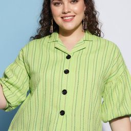 j turritopsis Women Regular Fit Striped Button Down Collar Casual Shirt-picture-16