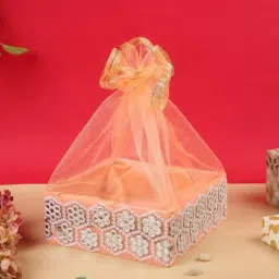 Designer Mirror Gift Packing Basket/Fancy Gift Hamper Basket(8x8x3.5 inches) Wooden Fruit & Vegetable Basket-image-39