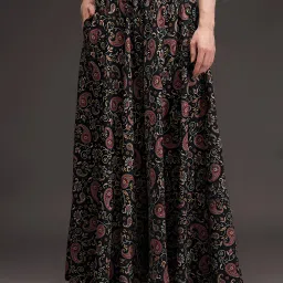 Women Flared Multicolor Viscose Rayon Trousers-image-25
