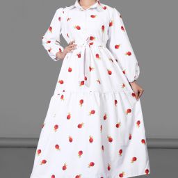 Floral Print Cotton Rayon Stitched Straight Gown-image-25