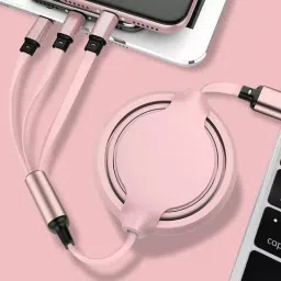 BUFONA 3in1 Multiple Data Cable Fast Charging Cable Nylon Braided Mobile Quick Charge Charging Pad-4