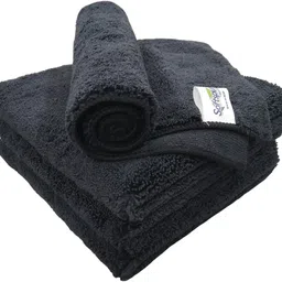 SOFTSPUN Microfiber Vehicle Washing Cloth 4 pcs black 380 GSM Wet and Dry Microfiber Cleaning Cloth-picture-1