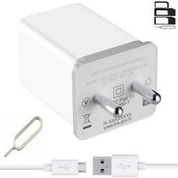 Wall Charger Accessory Combo for Xiaomi Redmi 6A Plus, Samsung Galaxy A7 (2018) / A 7, Realme 3i, Samsung Galaxy A10, Samsung Galaxy On8, Samsung Galaxy On5, Alcatel 3T 10, Samsung Galaxy J6+ / J 6 Plus, Xiaomi Redmi 4, realme 1, realme 2, realme 2 pro, realme 3, realme 3 pro, realme 3i, realme 4, realme 5, realme c1 2019, realme c1, realme c2, realme u1, Xiaomi Redmi Note 4, Xiaomi Redmi Note 5 Pro, Realme C15 / C 15, Asus Zenfone Max Pro M1, Oppo F11 Pro, Samsung Galaxy A7, Samsung Galaxy A7 Duos Charger 1 metre usb cable (white)-image-6
