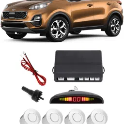 GS241 Silver Car Reverse Parking Sensor with LED Display 4 Sensor G241 Parking Sensor-image-0