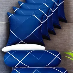 Combo Set Of 5 Cushion And 2 Microfibre Abstract Bolster Pack of 7-image-72