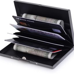 Men & Women Casual Black Aluminium RFID Card Holder-image-75