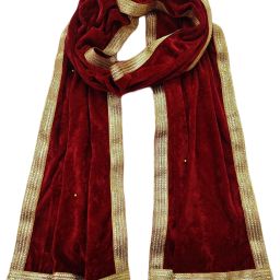 Velvet Embellished Maroon Men Dupatta-26
