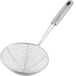 Stainless Steel Deep Fry Strainer/Oil Strainer for Kitchen Puri Wire Skimmer with Spiral Mes Strainer-11