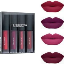 cismoline Red Edition Liquid Matte Minis Lipstick with 2Pcs 36H Waterproof Eyeliner Pencil image 4