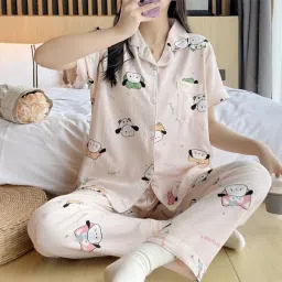 Women Night Suit Set Multicolor Printed-image-116