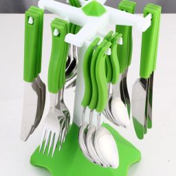 Trendy Stainless Steel Cutlery with Plastic handle steel 24 pcs Spoon Set Stainless Steel Table Spoon Set-8