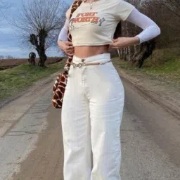 Women Boyfriend High Rise White Jeans-image-71