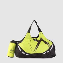 The Roadster Lifestyle Co x Discovery Adventures Unisex Fluorescent Green Printed Foldable Duffel Bag-39