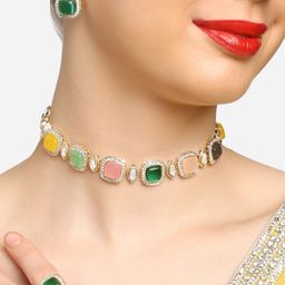 Zaveri Pearls Gold-Plated Kundan-Studded Necklace With Earrings & Finger Ring-30
