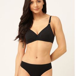 Inner Sense Black Solid Organic Cotton AntimicrobialLingerie Set ISBP099-image-38