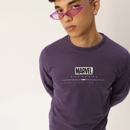 Kook N Keech Marvel Teens Boys Aubergine & White Avengers Printed Sweatshirt-image-35