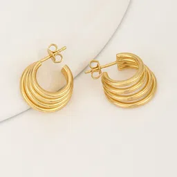 Carlton London 18KT Gold-Plated Contemporary Half Hoop Earrings-31