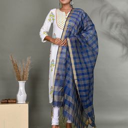 Kesarya Checked Organza Dupatta with Zari-picture-51