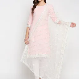 Dupatta Bazaar Off White Floral Embroidered Dupatta-image-38