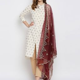 Dupatta Bazaar Embroidered Dupatta with Zari image 1