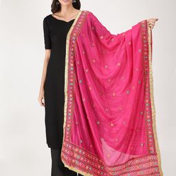 Zamour Embroidered Dupatta with Phulkari-picture-47