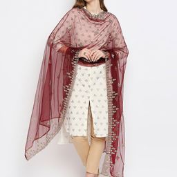 Dupatta Bazaar Embroidered Dupatta with Zari image 4