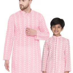 VASTRAMAY Paisley Embroidered Chikankari Pure Cotton Straight Kurta-20