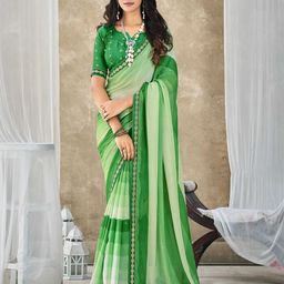 Ethnielle Striped Sequinned Pure Chiffon Sambalpuri Saree-picture-28