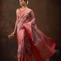 Silk Land Woven Design Zari Chanderi Saree-image-36