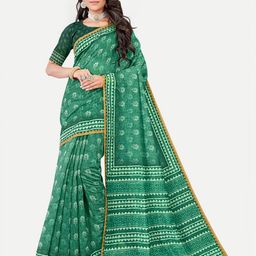 TAVAS Floral Printed Chanderi Saree-image-26