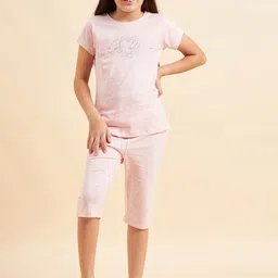 Sweet Dreams Girls Typography Printed Pure Cotton Night suit-image-6