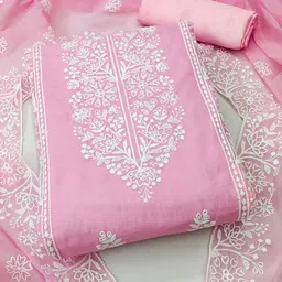 KALINI Embroidered Art Silk Unstitched Dress Material-picture-27