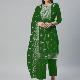 KALINI Embroidered Organza Unstitched Dress Material-image-78