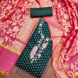 KALINI Embellished Unstitched Dress Material-picture-4