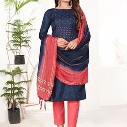 KIMISHA Floral Embroidered Sequinned Unstitched Dress Material-picture-14