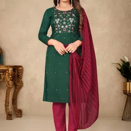 KIMISHA Floral Embroidered Unstitched Dress Material-picture-11
